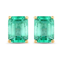 Load image into Gallery viewer, 2.75 Carat Genuine Ethiopian Emerald 14K Yellow Gold Earrings