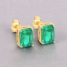Load image into Gallery viewer, 2.75 Carat Genuine Ethiopian Emerald 14K Yellow Gold Earrings