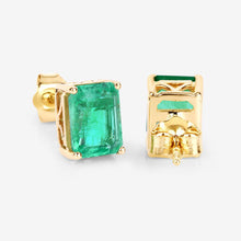 Load image into Gallery viewer, 2.75 Carat Genuine Ethiopian Emerald 14K Yellow Gold Earrings