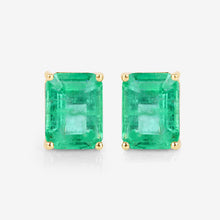 Load image into Gallery viewer, 2.75 Carat Genuine Ethiopian Emerald 14K Yellow Gold Earrings