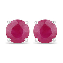 Load image into Gallery viewer, 0.86 Carat Genuine Ruby 14K White Gold Earrings