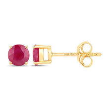 Load image into Gallery viewer, 0.86 Carat Genuine Ruby 14K Yellow Gold Earrings