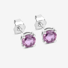 Load image into Gallery viewer, 1.30 Carat Genuine Pink Sapphire 10K White Gold Earrings