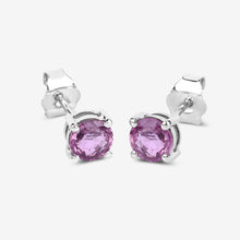 Load image into Gallery viewer, 1.30 Carat Genuine Pink Sapphire 10K White Gold Earrings