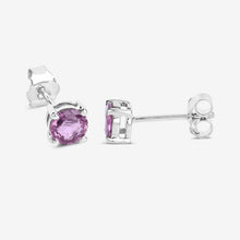 Load image into Gallery viewer, 1.30 Carat Genuine Pink Sapphire 10K White Gold Earrings