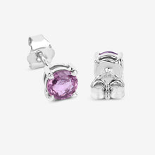 Load image into Gallery viewer, 1.30 Carat Genuine Pink Sapphire 10K White Gold Earrings