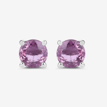 Load image into Gallery viewer, 1.30 Carat Genuine Pink Sapphire 10K White Gold Earrings