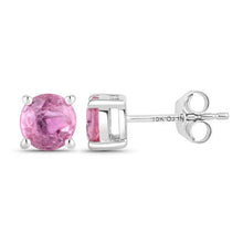 Load image into Gallery viewer, 1.30 Carat Genuine Pink Sapphire 10K White Gold Earrings