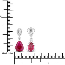 Load image into Gallery viewer, 2.46 Carat Genuine Ruby and White Diamond 14K White Gold Earrings