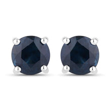 Load image into Gallery viewer, 1.30 Carat Genuine Blue Sapphire 14K White Gold Earrings