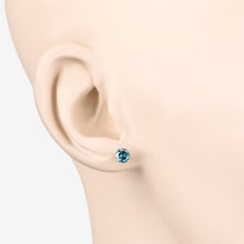 Load image into Gallery viewer, 0.81 Carat Genuine Blue Diamond 14K White Gold Earrings