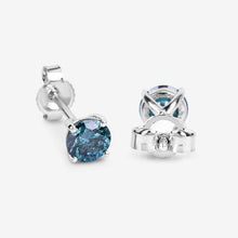 Load image into Gallery viewer, 0.81 Carat Genuine Blue Diamond 14K White Gold Earrings