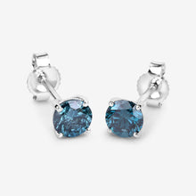 Load image into Gallery viewer, 0.81 Carat Genuine Blue Diamond 14K White Gold Earrings