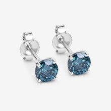 Load image into Gallery viewer, 0.81 Carat Genuine Blue Diamond 14K White Gold Earrings