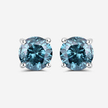 Load image into Gallery viewer, 0.81 Carat Genuine Blue Diamond 14K White Gold Earrings
