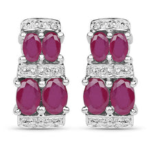 Load image into Gallery viewer, 3.20 Carat Glass Filled Ruby .925 Sterling Silver Earrings