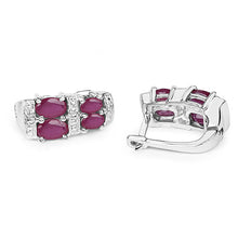 Load image into Gallery viewer, 3.20 Carat Glass Filled Ruby .925 Sterling Silver Earrings