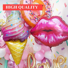 将图片加载到图库查看器,Big Heart Luxury Decorations Ballons and Donuts Lip Stick Ice Cream and Rainbow Style Balloons For Kids Baby and Birthday Decorations Inflatable Helium