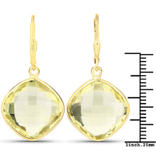 Load image into Gallery viewer, 21.40 Carat Genuine Lemon Quartz .925 Sterling Silver Earrings