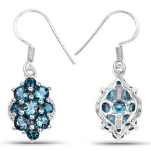 Load image into Gallery viewer, 4.32 Carat Genuine London Blue Topaz .925 Sterling Silver Earrings