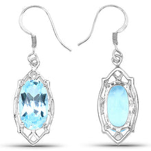 Load image into Gallery viewer, 13.68 Carat Genuine Blue Topaz .925 Sterling Silver Earrings