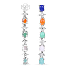 Load image into Gallery viewer, 4.40 Carat Genuine Multi Stone .925 Sterling Silver Earrings