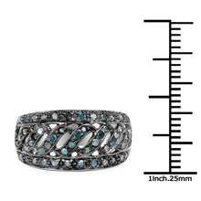 Load image into Gallery viewer, 0.60 Carat Genuine Blue Diamond .925 Sterling Silver Ring