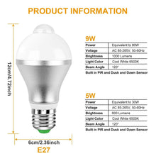 将图片加载到图库查看器,E27 Motion Sensor Light Bulb 1000LM 6500K Dust to Dawn Automatic