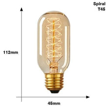 将图片加载到图库查看器,E27 Retro Edison Bulb AC 220V 110V 40W Dimmable Vintage Edison Light bulb ST64 G80 G95 T225 T300 Incandescent Lamp Edison Lamp Bravelight Antique Vintage Light Bulbs, T64 40W 2700K Warm Dimmable, Squirrel Cage Filament Edison Light Bulb for Table Lamp
