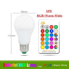 Load image into Gallery viewer, E27 RGB Led Bulb 5W 10W 15W Dimmable 16 Color Changing Magic Bulb GU10 8W AC 220V 110V RGB White IR Remote Control Night Light LED Light Bulb, Color Changing Light Bulb with Remote
