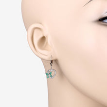 Load image into Gallery viewer, 0.44 Carat Genuine Emerald and Created White Sapphire .925 Sterling Silver Earrings