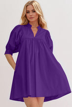 Load image into Gallery viewer, Pink Puff Sleeve Mini Dress Casual and Feminine Dress for Women Simple Classic Summer Dress