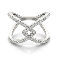 Load image into Gallery viewer, 14k White Gold Fancy Entwined Design Diamond Ring (1/2 cttw)