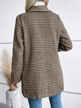 Load image into Gallery viewer, Women's Plaid Collared Neck Buttoned Long Sleeve Jacket – Classic & Lightweight Outerwear for Everyday Wear