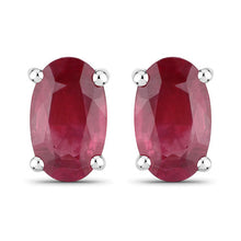 Load image into Gallery viewer, 0.54 Carat Genuine Ruby 14K White Gold Earrings