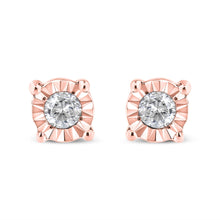 Load image into Gallery viewer, 10K Yellow Gold Plated .925 Sterling Silver 1/10 Cttw Round Brilliant-Cut Diamond Miracle-Set Stud Earrings (J-K Color, I3 Clarity)