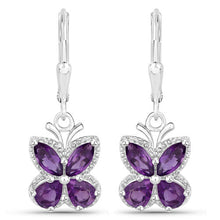 Load image into Gallery viewer, 2.12 Carat Genuine Amethyst .925 Sterling Silver Earrings