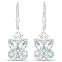 Load image into Gallery viewer, 1.76 Carat Genuine Aquamarine .925 Sterling Silver Earrings