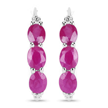 Load image into Gallery viewer, 1.81 Carat Genuine Ruby and White Diamond .925 Sterling Silver Earrings