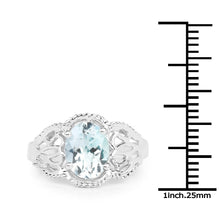 Load image into Gallery viewer, 1.50 Carat Genuine Aquamarine .925 Sterling Silver Ring