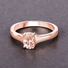 Load image into Gallery viewer, 0.70 Carat Genuine Morganite .925 Sterling Silver Ring