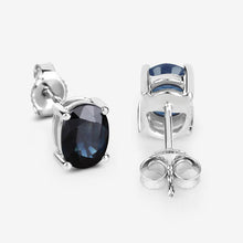 将图片加载到图库查看器,1.90 Carat Genuine Blue Sapphire 10K White Gold Earrings