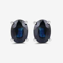 将图片加载到图库查看器,1.90 Carat Genuine Blue Sapphire 10K White Gold Earrings