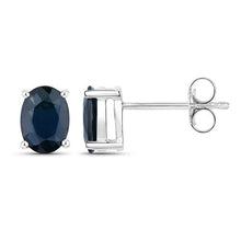 将图片加载到图库查看器,1.90 Carat Genuine Blue Sapphire 10K White Gold Earrings