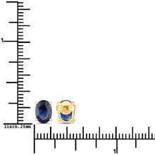 Load image into Gallery viewer, 1.90 Carat Genuine Blue Sapphire 10K Yellow Gold Earrings