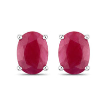 Load image into Gallery viewer, 1.70 Carat Genuine Ruby 10K White Gold Earrings