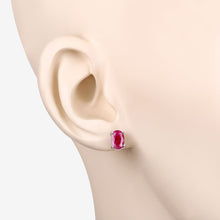 Load image into Gallery viewer, 1.70 Carat Genuine Ruby 10K White Gold Earrings