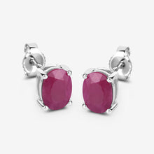 Load image into Gallery viewer, 1.70 Carat Genuine Ruby 10K White Gold Earrings