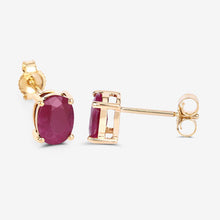 Load image into Gallery viewer, 1.70 Carat Genuine Ruby 10K Yellow Gold Earrings