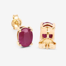 Load image into Gallery viewer, 1.70 Carat Genuine Ruby 10K Yellow Gold Earrings